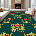 Emerald Red Berry Garland Botanical Rug