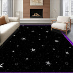 Celestial Night Starry Snowflakes Rug