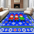 Christmas Elves Snowflake Borders Rug