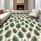Green Feathered Palm Tropical Rug