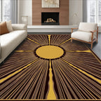 Golden Sunburst Dark Rays Rug
