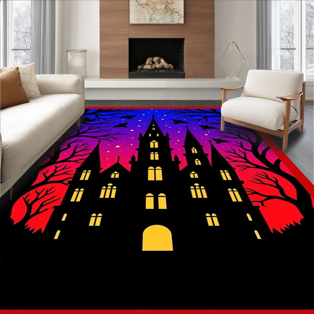 Gothic Castle Night Sky Gradient Rug