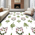 Cute Owl Leafy Branches Rug