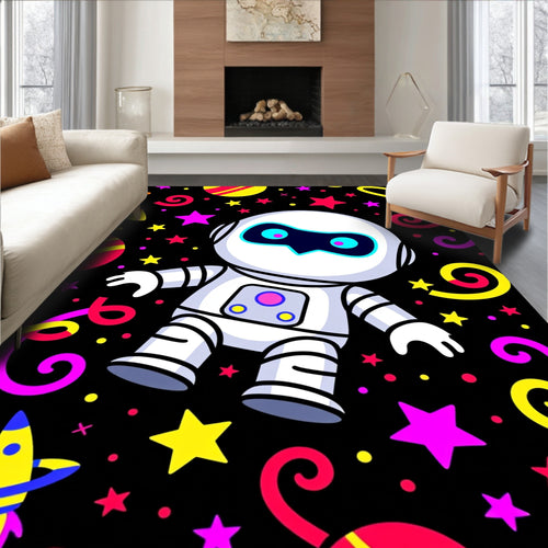 Astronaut Space Adventure Swirl Rug