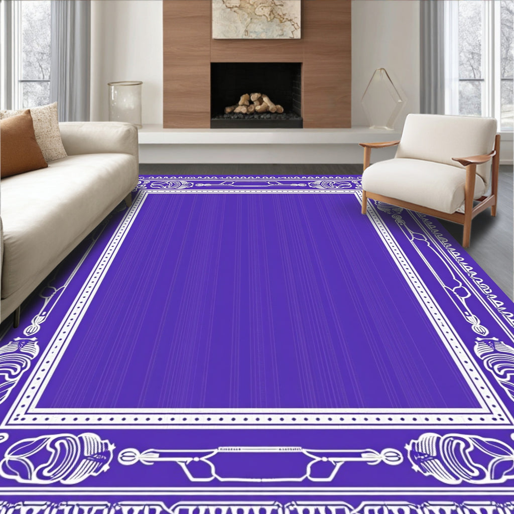 Classic Indigo Ornamental Border Rug