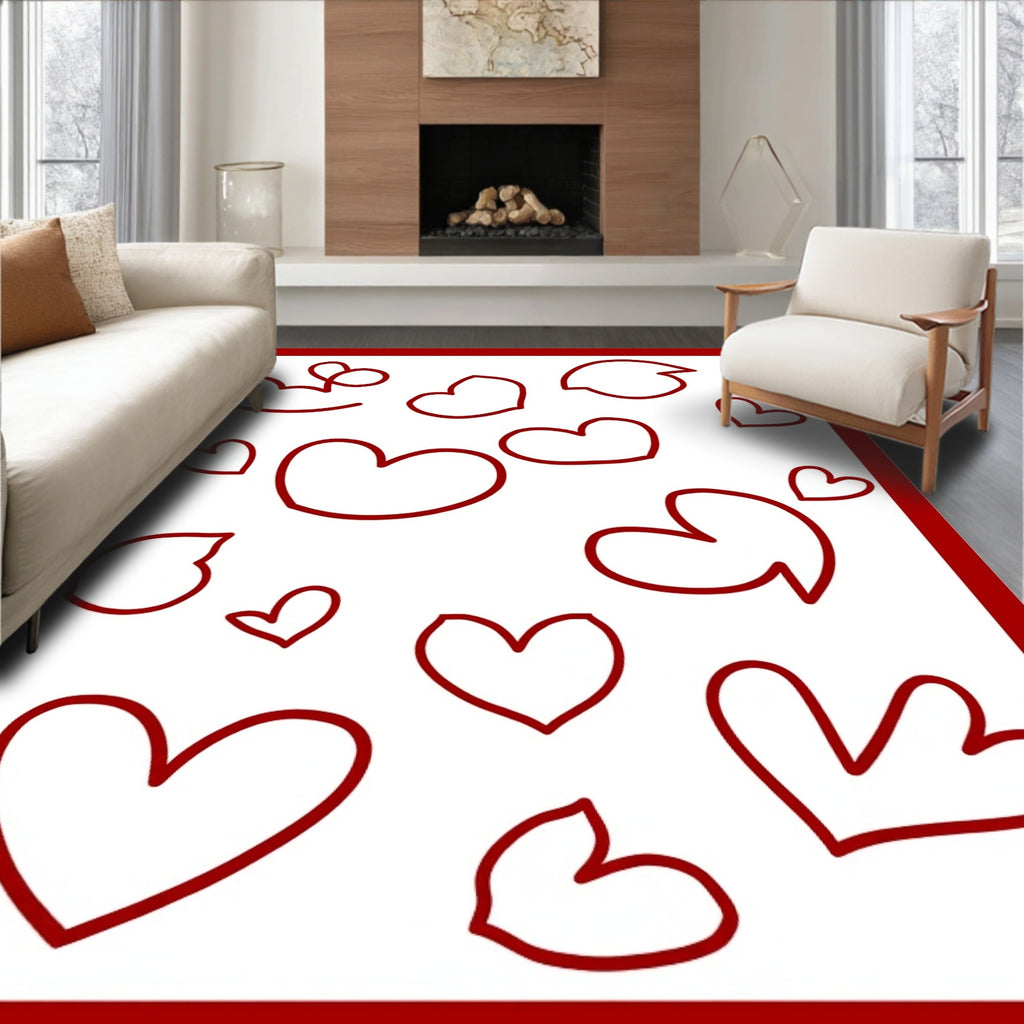 Crimson Heart Scatter Rug