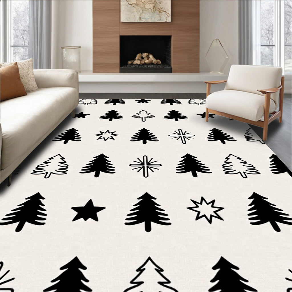 Whimsical Tree and Star Medley Rug