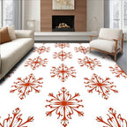 Ornate Red Starburst Repeating Overlay Rug