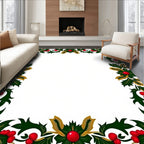 Festive Red Berry Holly Garland Rug