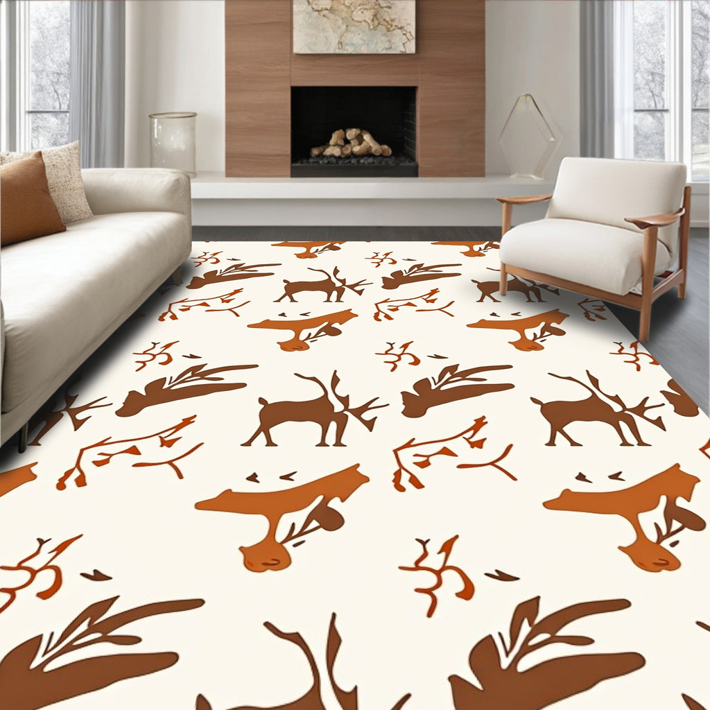 Rustic Deer Branch Autumn Medley Rug