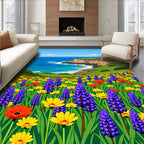 Coastal Cliffside Wildflower Meadow Rug