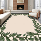 Deep Green Fern Border Rug