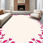 Vibrant Pink Heart Vine Border Rug