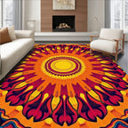 Vibrant Sunburst Mandala Rug