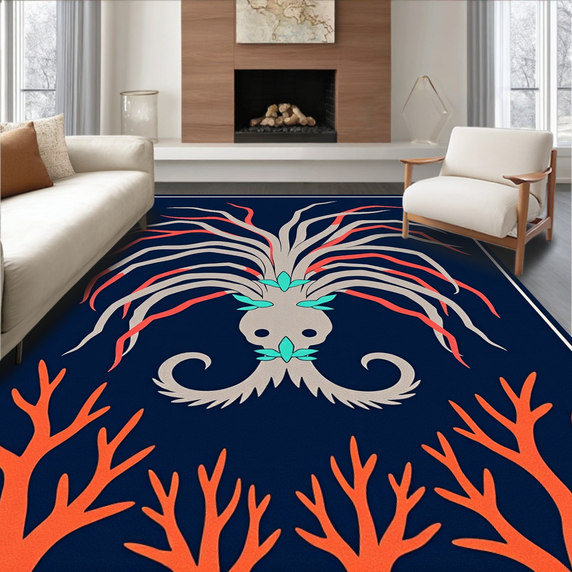 Oceanic Coral Reef Creature Rug