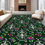 White Tree Floral Folk Art Rug