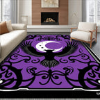 Purple Raven Moon Stars Swirls Rug