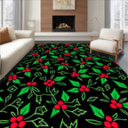 Crimson Holly Berry Garland Rug