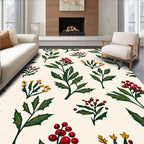 Deep Forest Holly Berry Garland Rug