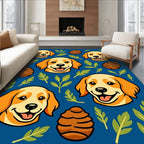 Golden Retriever Leaves Pinecone Medley Rug