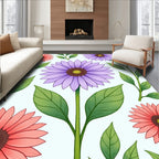 Purple Coral Daisy Garden Rug