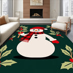 Festive Snowman Holly Garland Rug