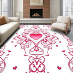Sweet Pink Heart Mandala Rug