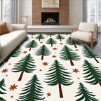 Dark Green Evergreen Stars Rug