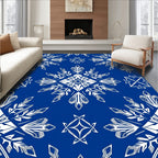 Faceted Blue White Starburst Rug