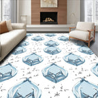 Pale Blue Mirrored Drop Star Dust Rug