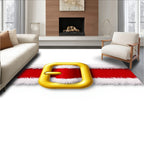Festive Red White Gold Buckle Band Rug