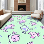 Pastel Whimsical Creature Playful Animals Rug