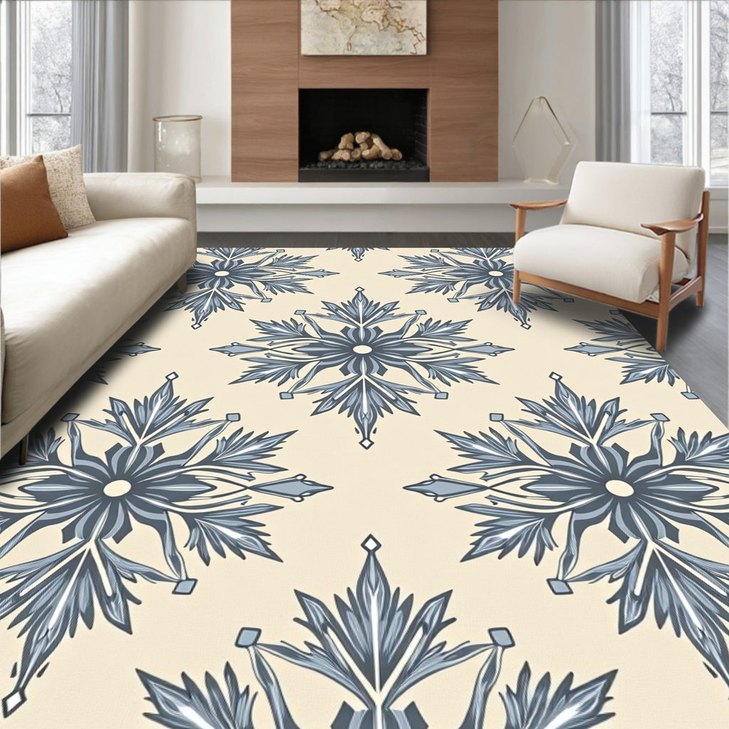 Blue Ivory Laurel Medallion Rug