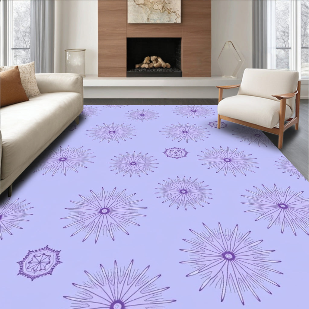 Purple Starburst Flower Scatter Rug