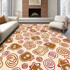 Brown Red Swirl Gingerbread Cookies Rug