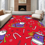 Christmas Santa Sleigh Candy Cane Fun Rug