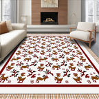 Whimsical Red Deer Woodland Animals Rug