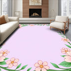 Garden Pink Blossom Green Vine Rug