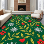 Winter Berry Snowflake Collage Rug