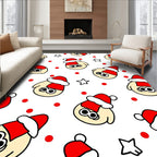 Festive Holiday Character Red Dot Star Rug