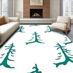 Deep Teal Pine Forest Repeat Rug
