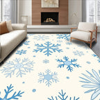 Arctic Blue Snowflake Scatter Rug