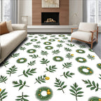 Green Laurel Wreath Yellow Berry Rug