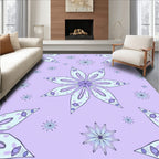 Lavender Purple Starburst Floral Bloom Rug