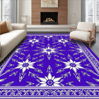 Bold Blue Geometric Starburst Rug