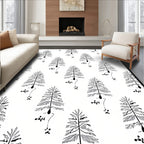 Simple Black Pine Tree Scatter Rug