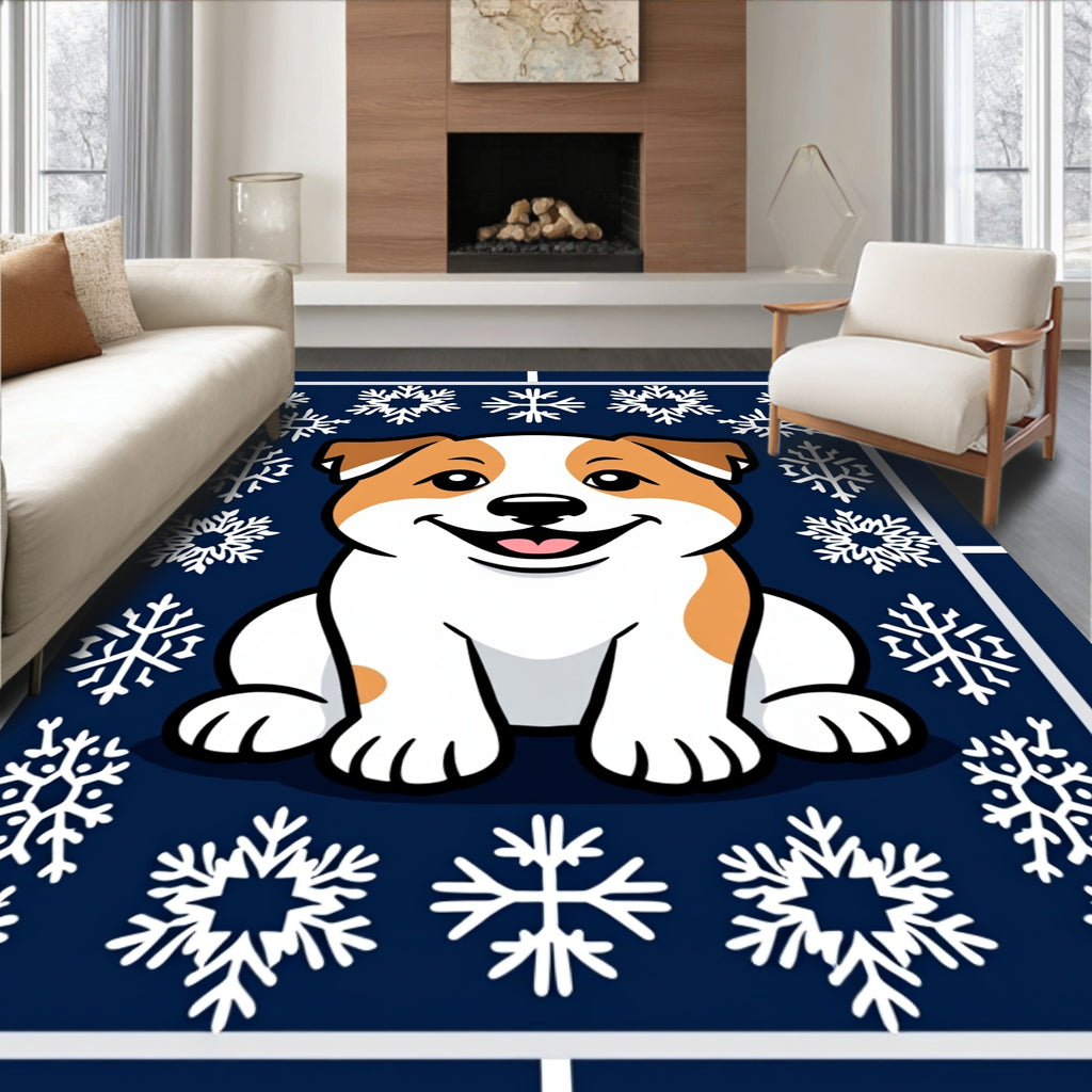 Cute Puppy Snowflake Joy Rug
