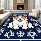 Cute Puppy Snowflake Joy Rug