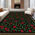 Christmas Holly Berry Botanical Rug