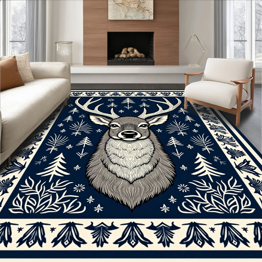Majestic Deer Forest Woodland Charm Rug